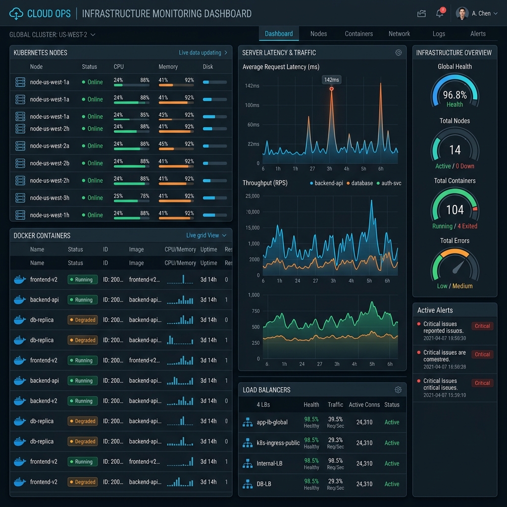 DevOps & Cloud Dashboard Showcase